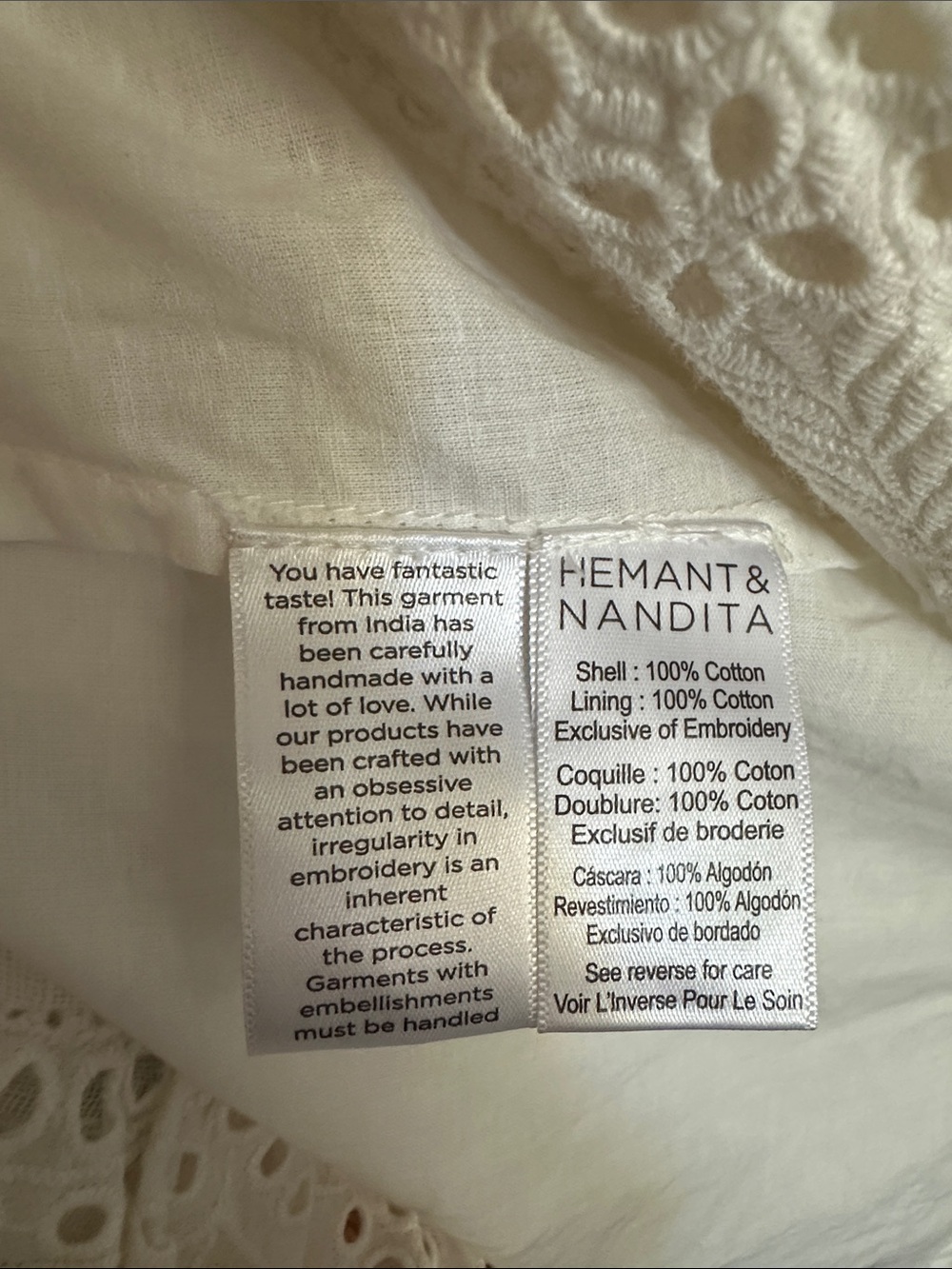 Hemant & Nandita Eyelet Maxi Dress Size M - Picture 11 of 11
